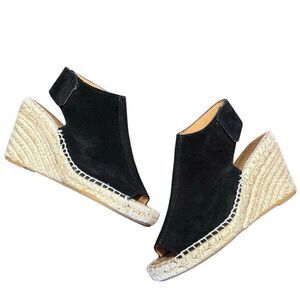 275 Central Black Suede Wedges Women’s US 7.5 EU 38